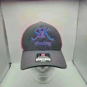 Richardson 112 Embroidered SnK Trucking Women's Hat Gray Pink